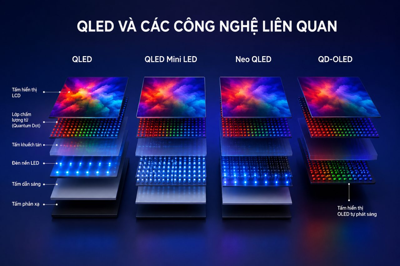 Tấm nền QLED là gì và liên quan thế nào đến Quantum Dot?
