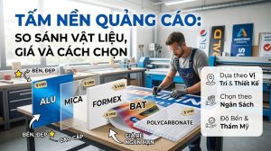 Tấm nền quảng cáo: So sánh vật liệu và cách chọn