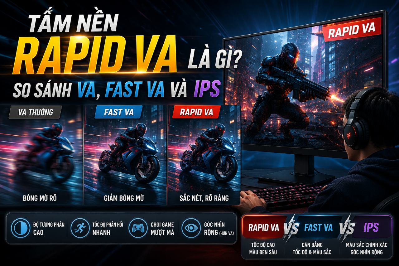 Tấm nền Rapid VA là gì? So sánh VA, IPS, TN