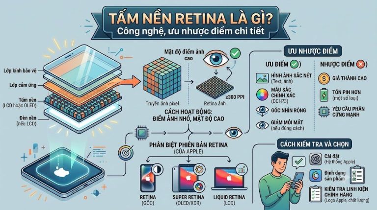 Tấm nền Retina là gì? Công nghệ và ưu nhược điểm