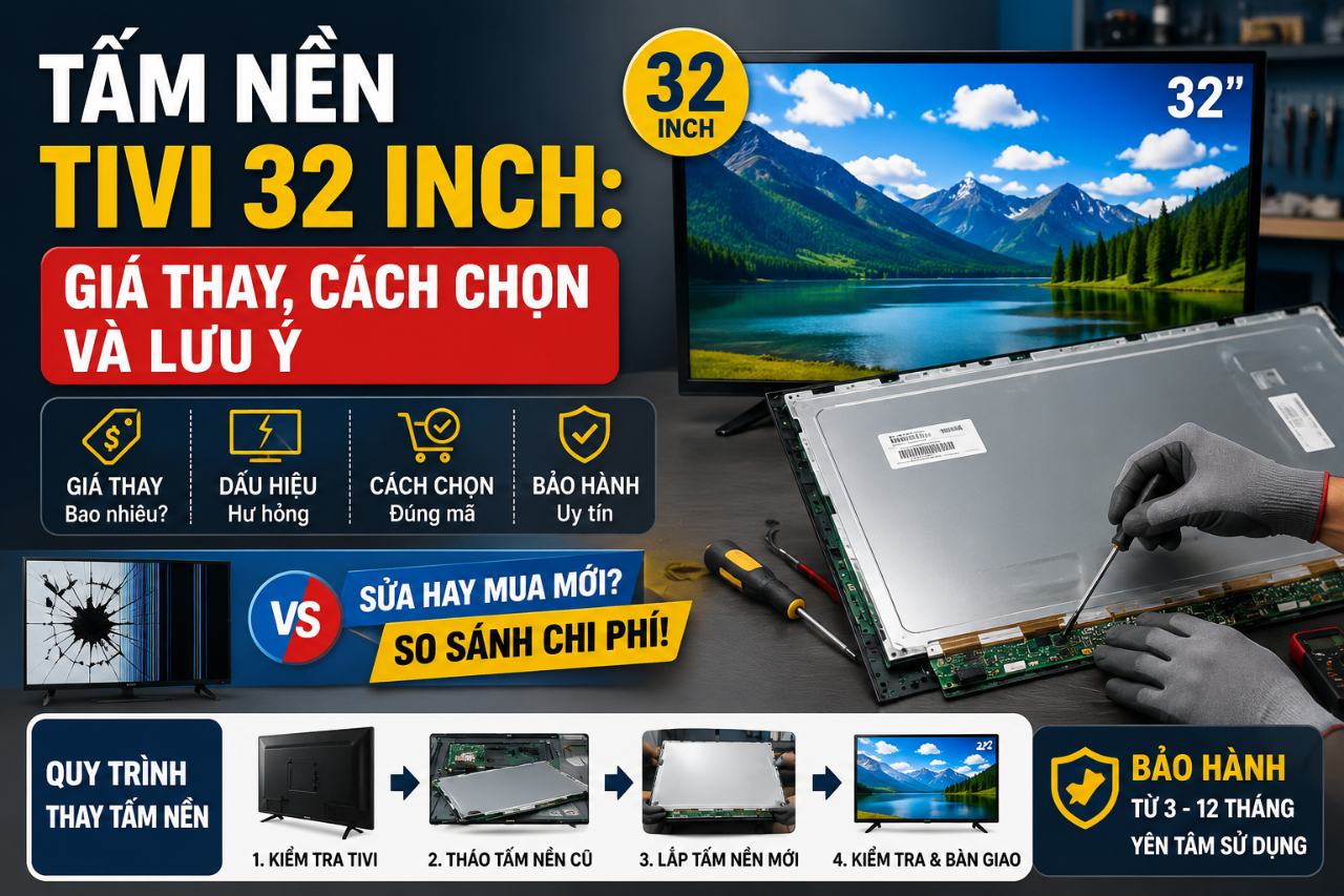 Tấm nền tivi 32 inch: Giá thay và cách chọn