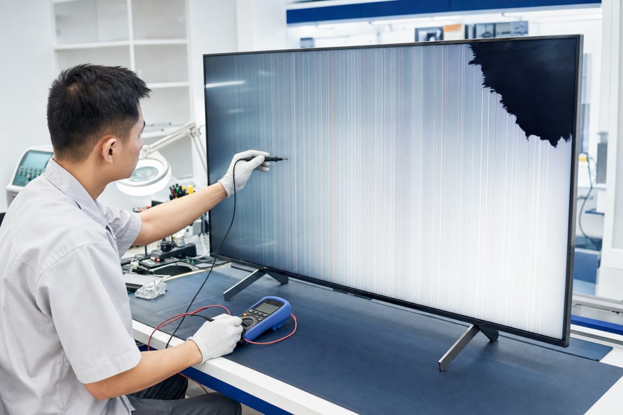 Tấm nền tivi Sony bị sọc hoặc chảy mực có sửa được không?
