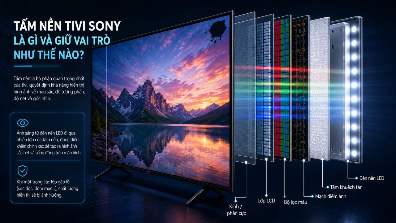 Tấm nền tivi Sony là gì và giữ vai trò như thế nào?