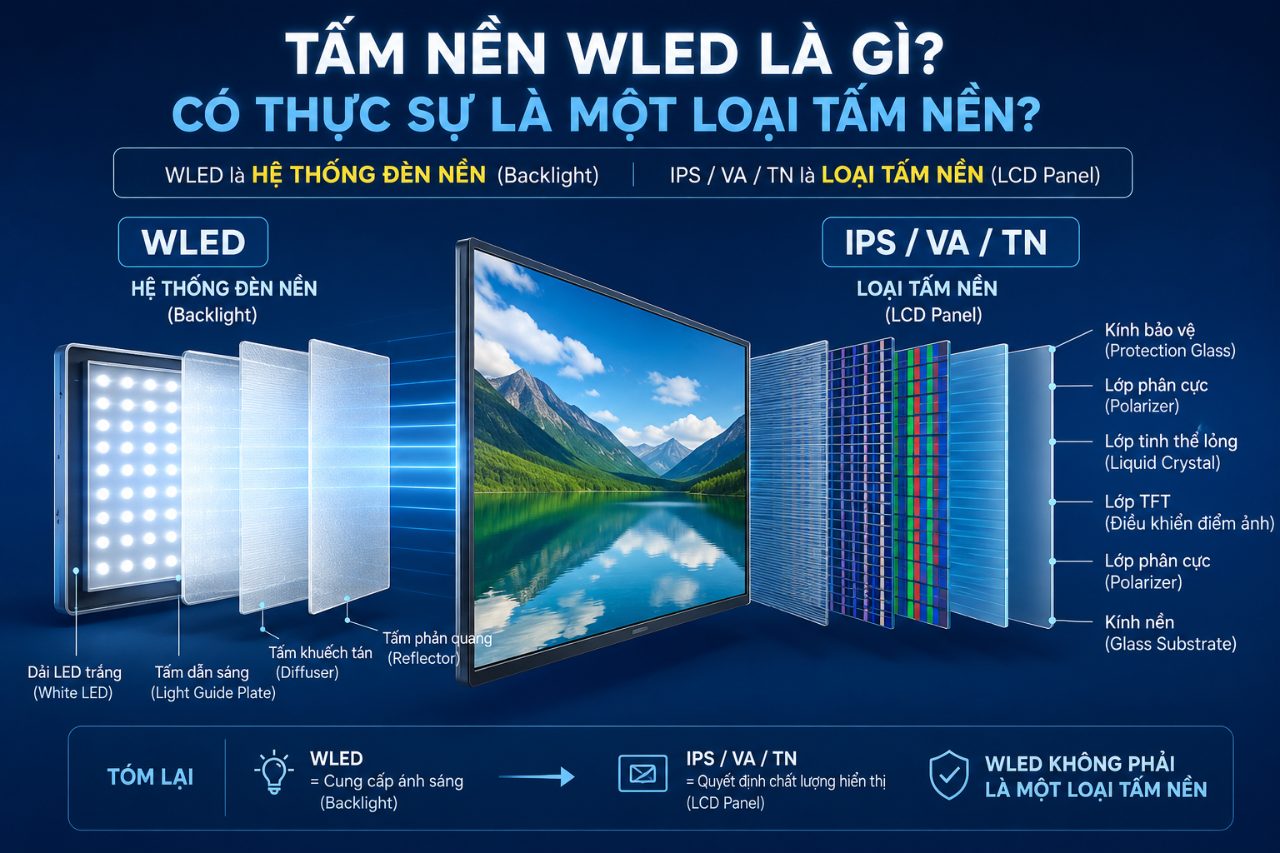 Tấm nền WLED là gì? Có thực sự là một loại tấm nền?