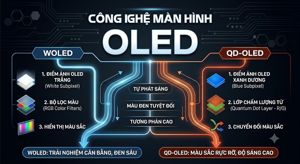 Tấm nền WOLED là gì và liên quan thế nào đến OLED?
