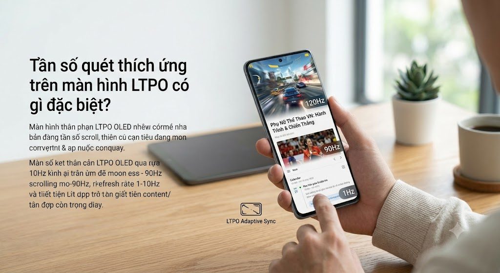 Tần số quét thích ứng trên màn hình LTPO có gì đặc biệt?