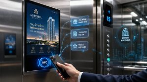 Ứng dụng NFC trên màn hình thang máy: Tương tác 1 chạm đột