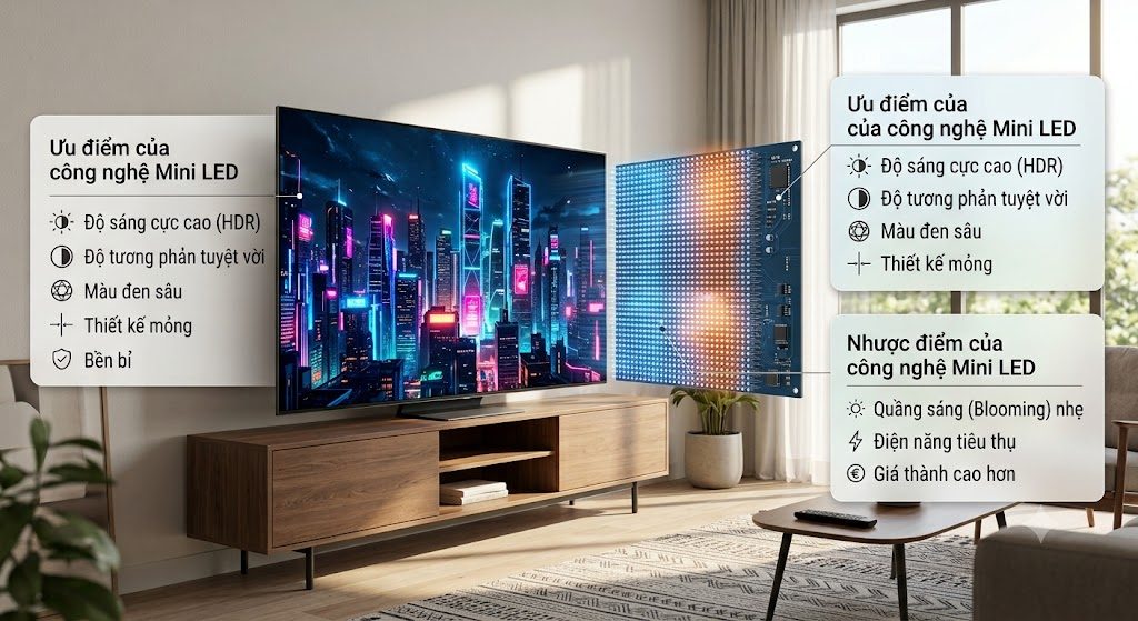 Ưu nhược điểm của công nghệ Mini LED