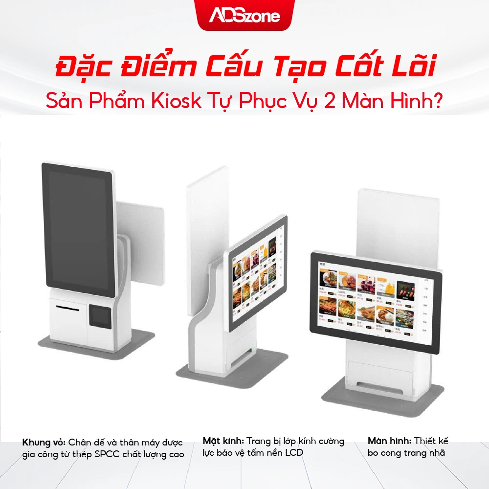 Kiosk Để Bàn 2 Màn Hình Thường Đặt Tại Quầy Thu Ngân