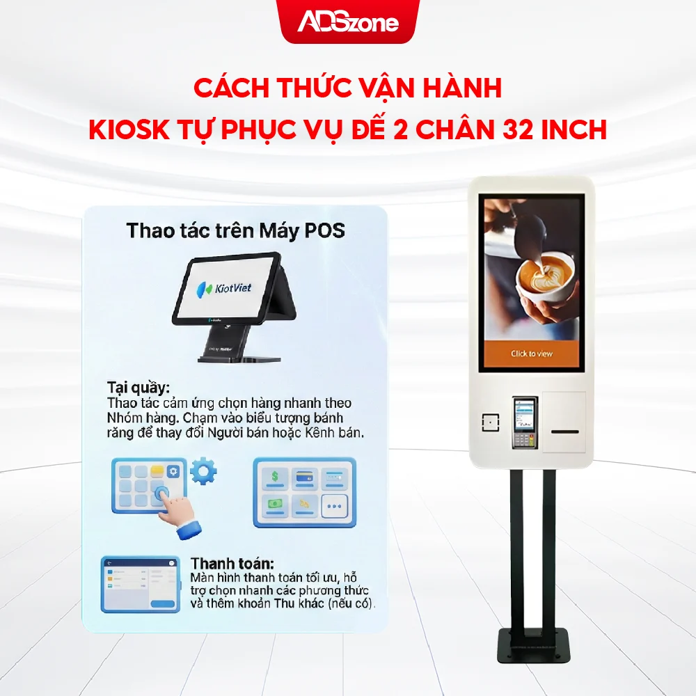 Rút Ngắn Thời Gian Đặt Món Bằng Kiosk Tự Phục Vụ