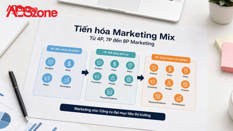 Mô hình Marketing 8P là gì? Sự tiến hóa từ 4P, 7P lên 8P