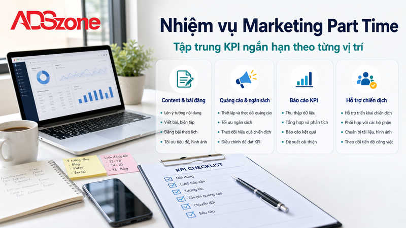 Chi Tiết Mô Tả Công Việc Marketing Part Time Theo Vị Trí