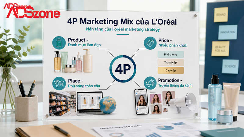 Phân tích L'Oréal marketing strategy theo mô hình 4P kinh điển