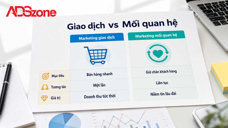 So sánh Marketing mối quan hệ và Marketing giao dịch truyền thống