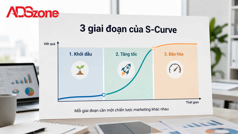 3 giai đoạn cốt lõi của đường cong S-Curve trong marketing