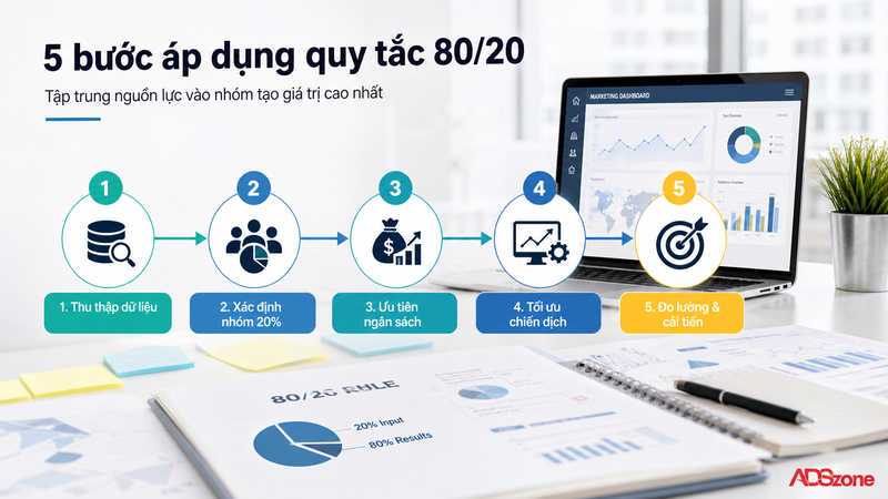 5 Bước áp dụng Marketing 80 20 rule tối ưu hiệu quả và ngân sách