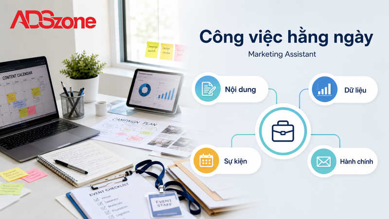 Bản mô tả công việc Marketing Assistant chi tiết hàng ngày