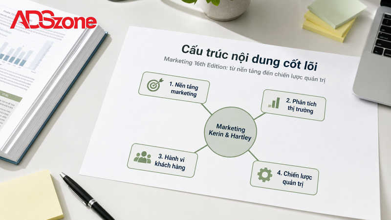 Cấu trúc nội dung cốt lõi trong sách Marketing Kerin & Hartley tái bản lần 16