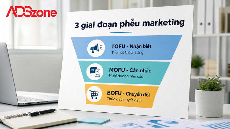 Chi tiết 3 giai đoạn cốt lõi trong phễu marketing: TOFU, MOFU và BOFU