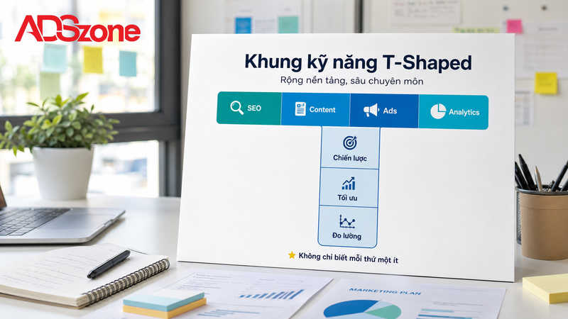 Khung kỹ năng T-Shaped cốt lõi của một Full Stack Marketer