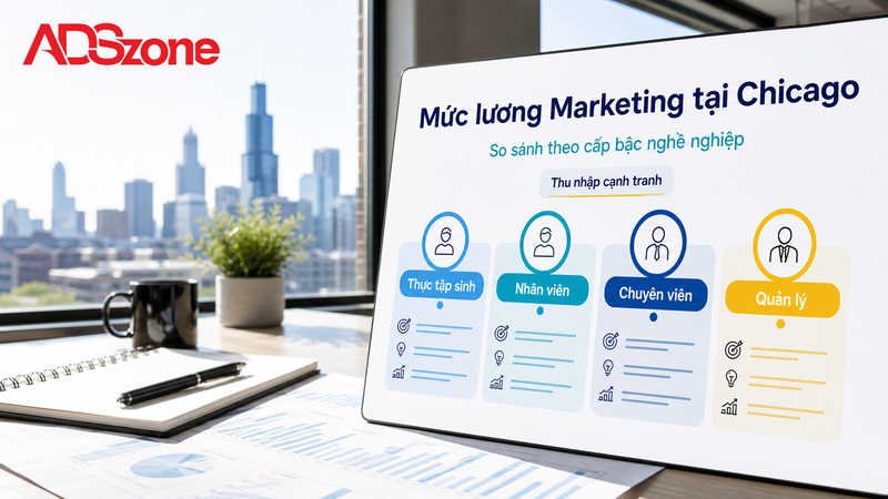 Mức lương ngành Marketing tại Chicago theo từng cấp bậc