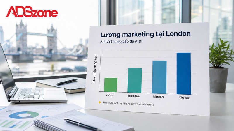 Mức lương ngành marketing tại London theo từng cấp độ vị trí