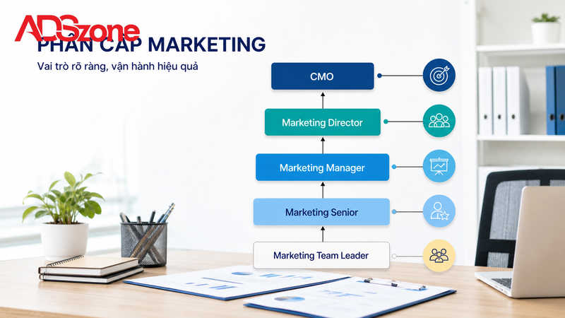 Phân biệt Marketing Director với CMO, Marketing Manager và các cấp độ tiếp thị