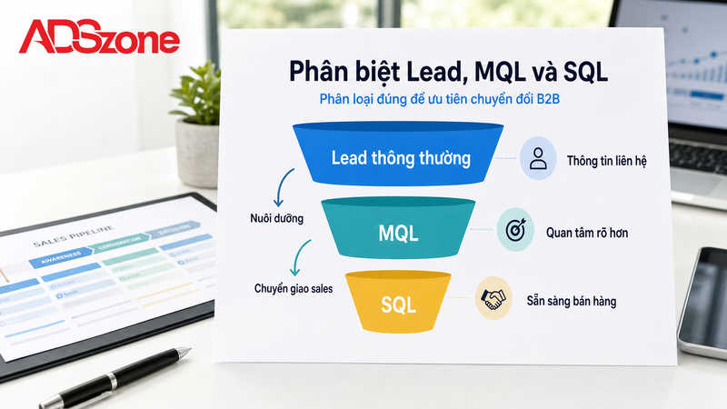 Phân biệt Marketing Lead: Lead thông thường, MQL và SQL trong phễu B2B