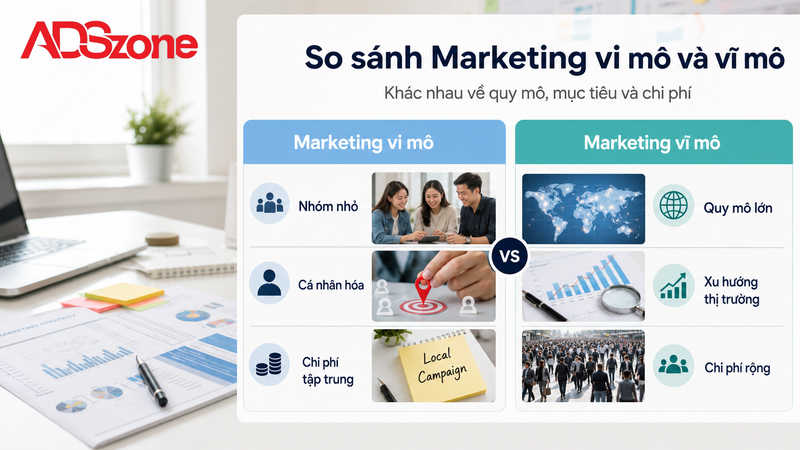 So sánh chi tiết Marketing vi mô và Marketing vĩ mô