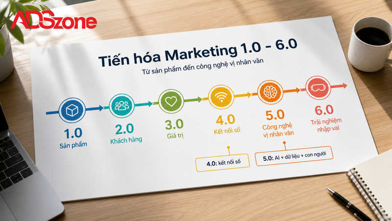 Sự tiến hóa từ Marketing 1.0 đến 5.0 và điểm khác biệt với Marketing 4.0