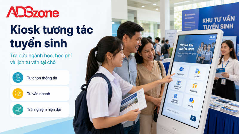 Đột phá trải nghiệm tuyển sinh với màn hình tương tác và Kiosk kỹ thuật số