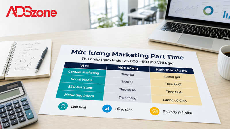 Mức Lương Marketing Part Time Và Các Hình Thức Chi Trả