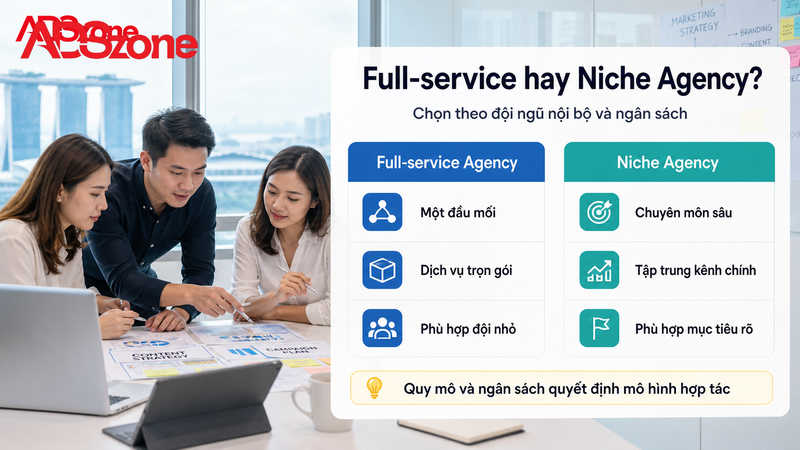 Nên chọn Full-service Agency hay Niche Agency chuyên biệt tại Singapore?