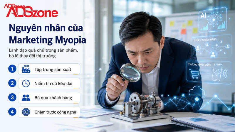 Các nguyên nhân cốt lõi dẫn đến sai lầm Marketing Myopia