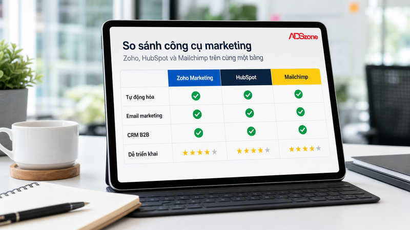 Đánh giá Marketing Zoho so với các đối thủ HubSpot và Mailchimp