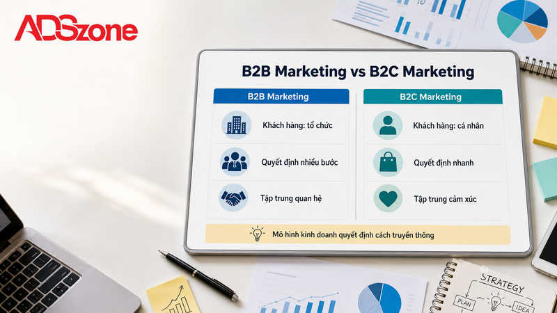 Phân biệt B2B Marketing và B2C Marketing theo Mô hình kinh doanh