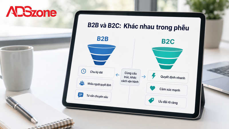Phân tích sự khác biệt giữa phễu marketing B2B và B2C trong thực tế