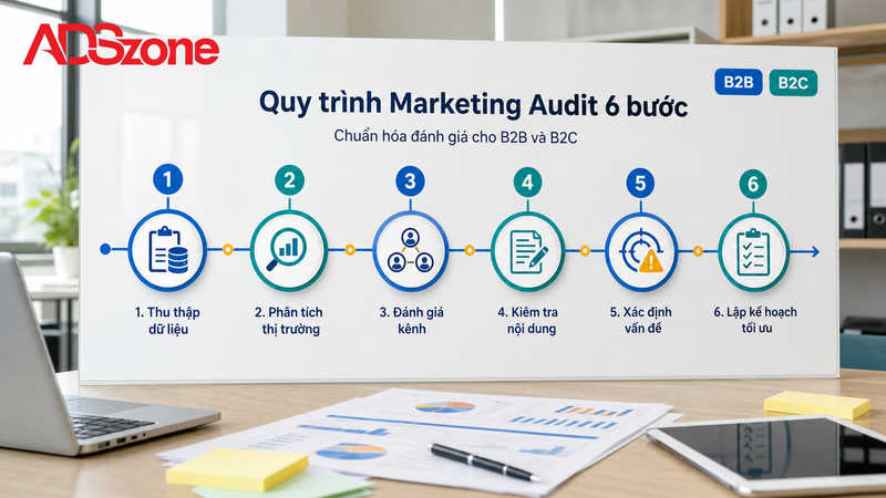 Quy trình Marketing Audit 6 bước chuẩn chỉnh cho doanh nghiệp B2B & B2C