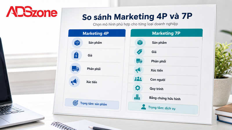 So sánh Marketing 4P và 7P: Điểm khác biệt cốt lõi