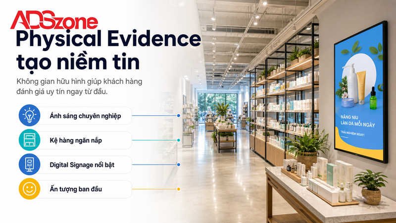 Tại sao yếu tố Physical Evidence lại cực kỳ quan trọng trong Marketing 3P?