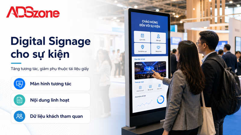 Ứng dụng màn hình tương tác và Digital Signage cho sự kiện