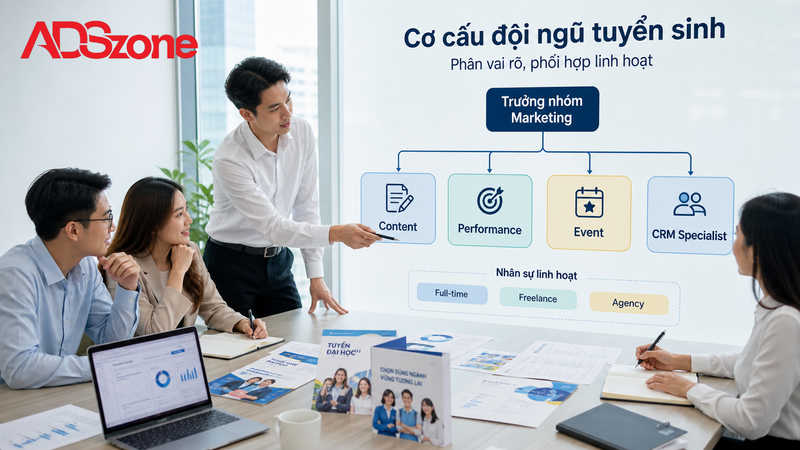 Cơ cấu bộ máy và quản trị nguồn nhân lực cho chiến dịch truyền thông tuyển sinh