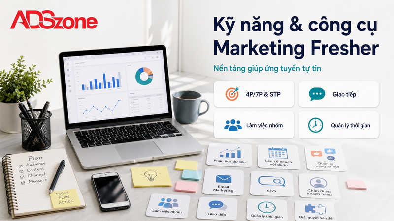 Bộ kỹ năng và công cụ thiết yếu Marketing Fresher cần trang bị