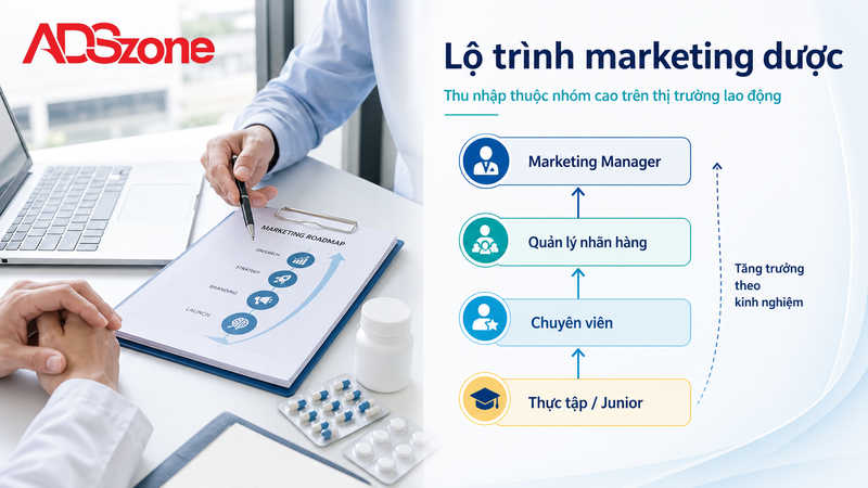 Khung mức lương và lộ trình thăng tiến trong ngành marketing dược
