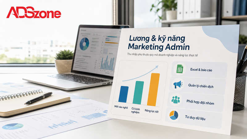 Mức lương vị trí Marketing Admin và các kỹ năng quan trọng