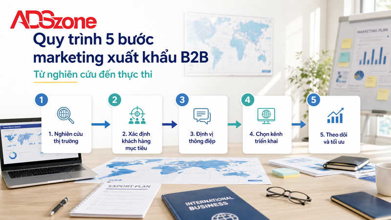 Quy trình 5 bước lập kế hoạch marketing xuất khẩu B2B hiệu quả