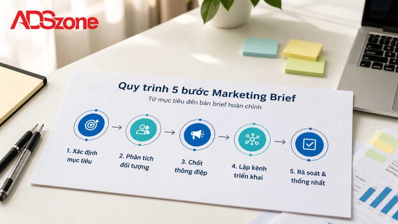 Quy trình 5 bước xây dựng bản Marketing Brief hoàn chỉnh