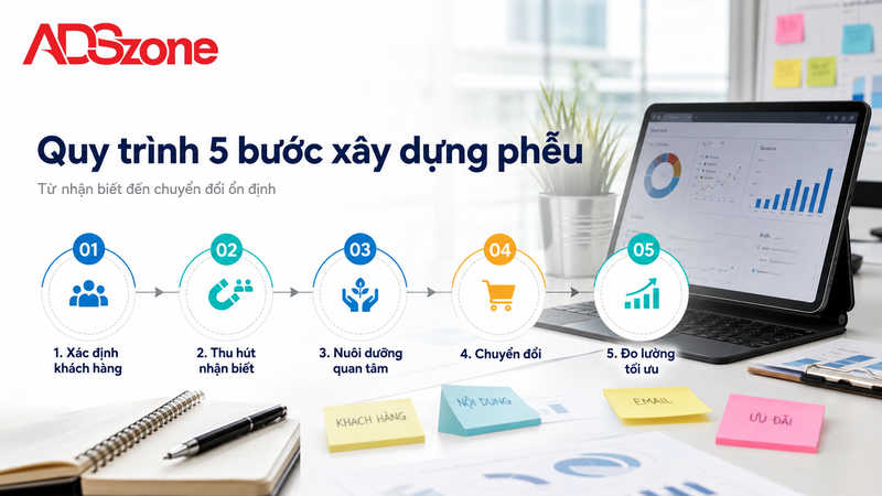 Quy trình 5 bước xây dựng phễu marketing hiệu quả cho doanh nghiệp
