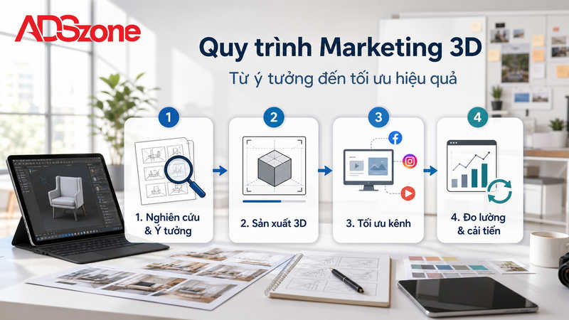 Quy trình từng bước triển khai chiến dịch Marketing 3D hiệu quả