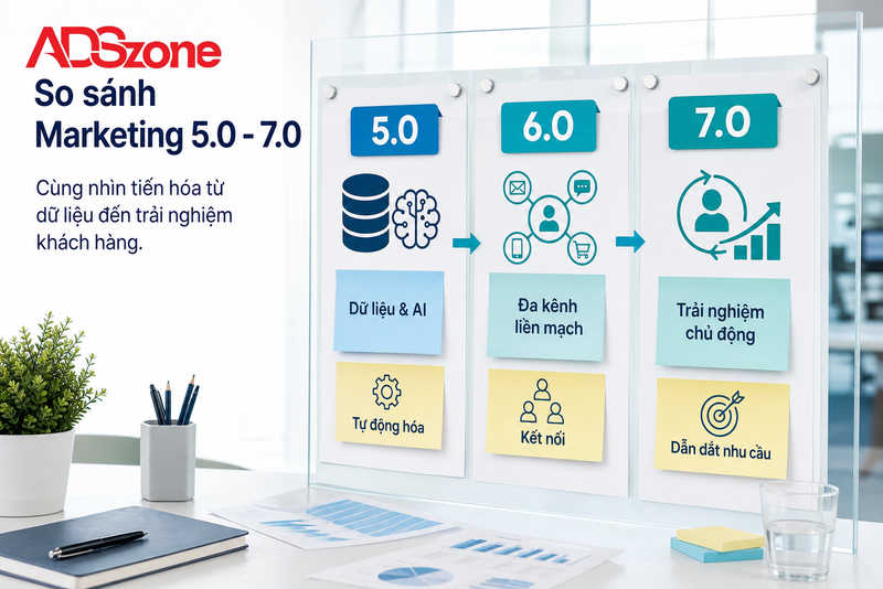 So sánh Marketing 5.0, 6.0 và 7.0: Bước nhảy vọt về trải nghiệm khách hàng